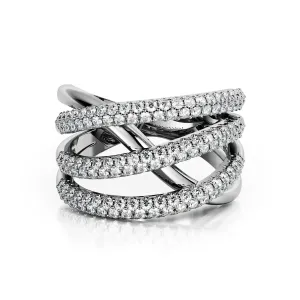 City Lights Pavé Natural Round cut Diamond Wedding Band In White Gold