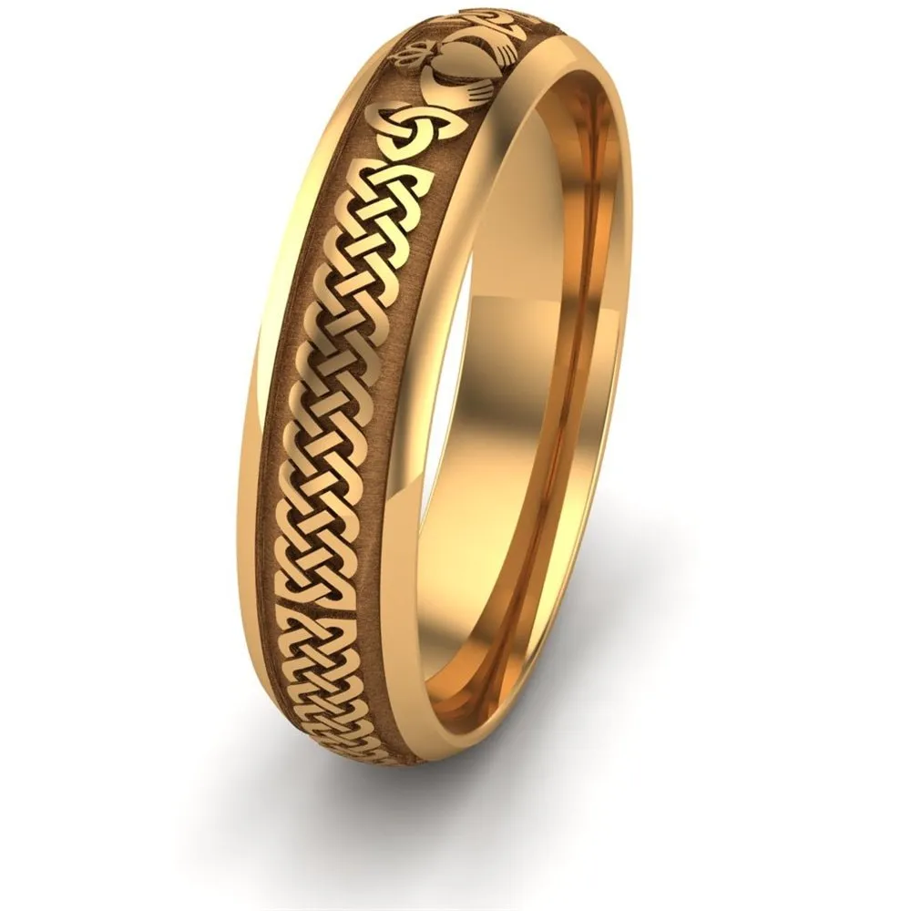 Claddagh Wedding Ring UCL1-14Y5LIGHT - 14K Yellow Gold LIGHT WEIGHT