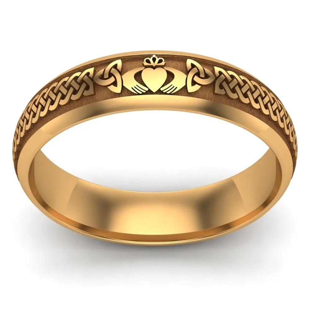 Claddagh Wedding Ring UCL1-14Y5LIGHT - 14K Yellow Gold LIGHT WEIGHT