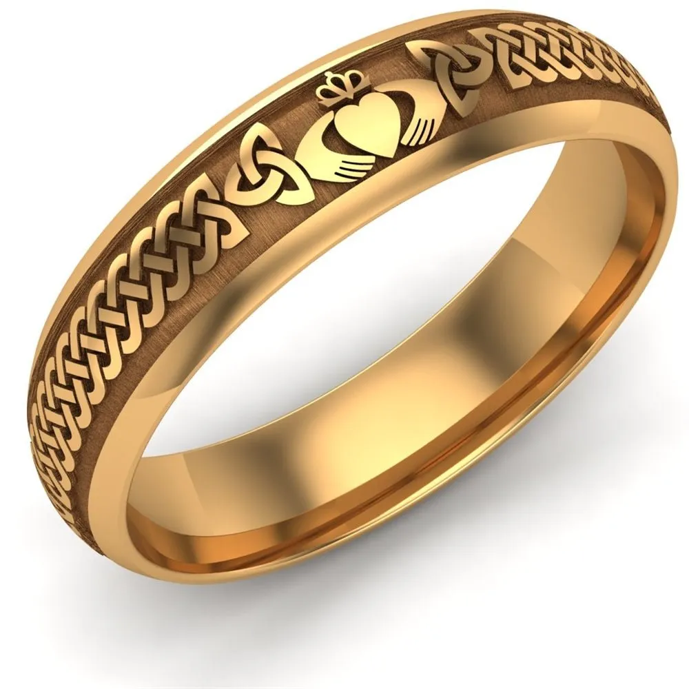 Claddagh Wedding Ring UCL1-14Y5LIGHT - 14K Yellow Gold LIGHT WEIGHT