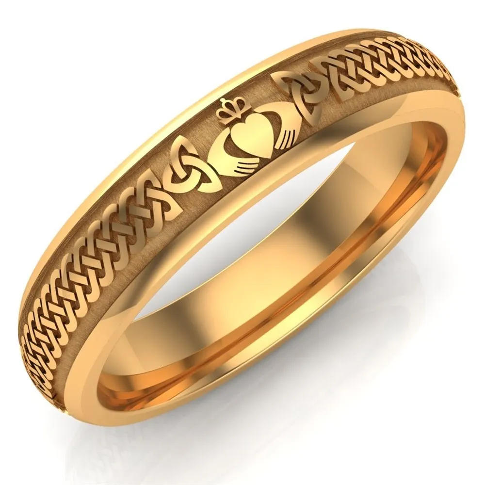 Claddagh Wedding Ring UCL1-14Y5M - 10K/14K/18K Yellow Gold