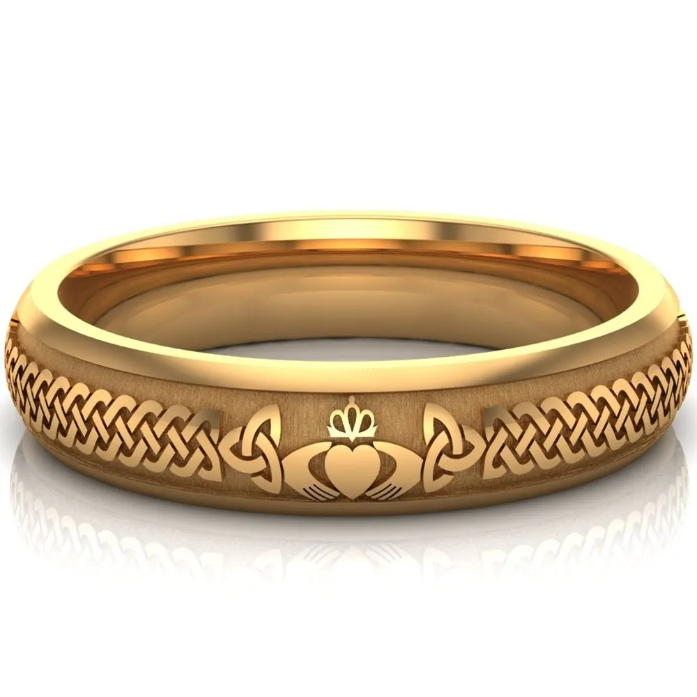 Claddagh Wedding Ring UCL1-14Y5M - 10K/14K/18K Yellow Gold