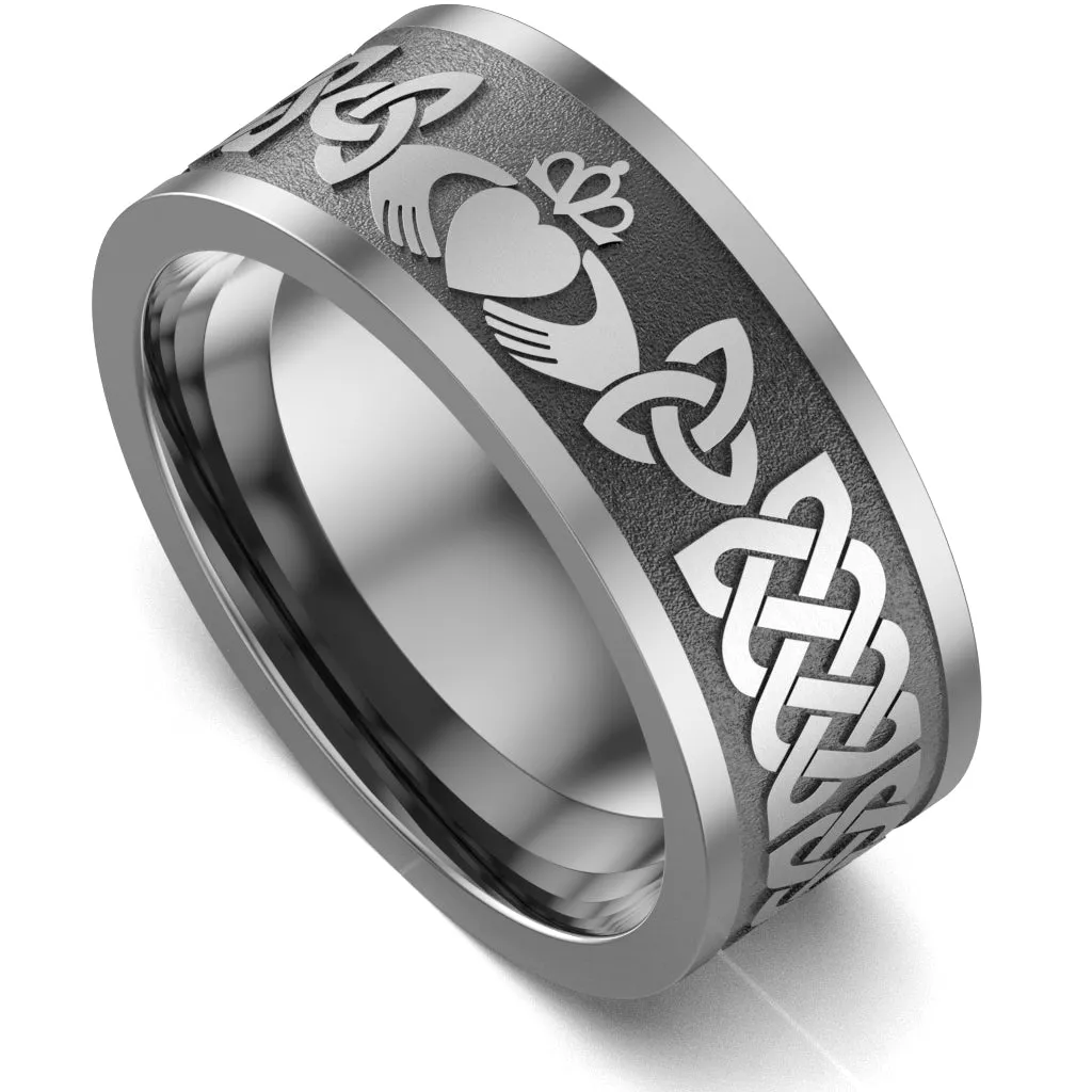 Claddagh Wedding Ring UCL1-TITAN10M-FLAT - TITANIUM