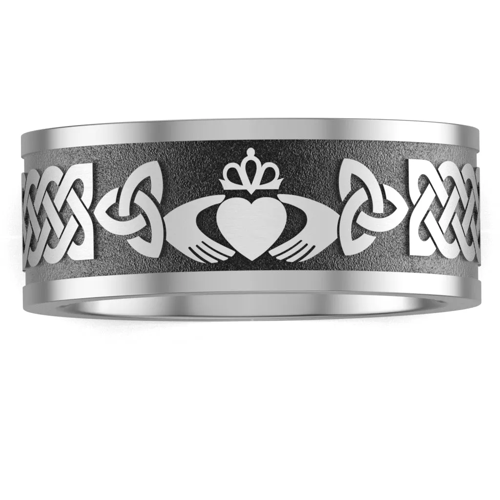 Claddagh Wedding Ring UCL1-TITAN10M-FLAT - TITANIUM