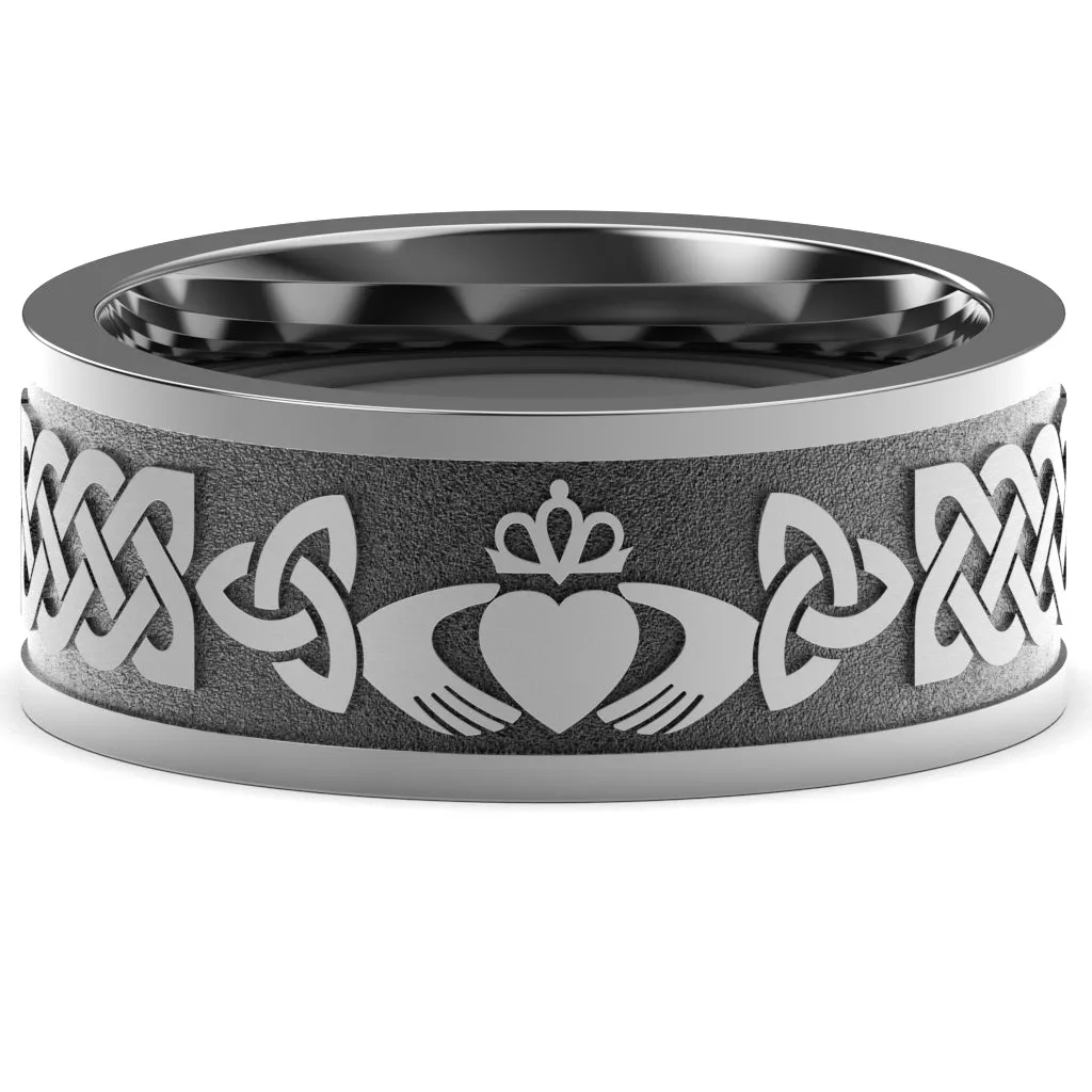 Claddagh Wedding Ring UCL1-TITAN10M-FLAT - TITANIUM