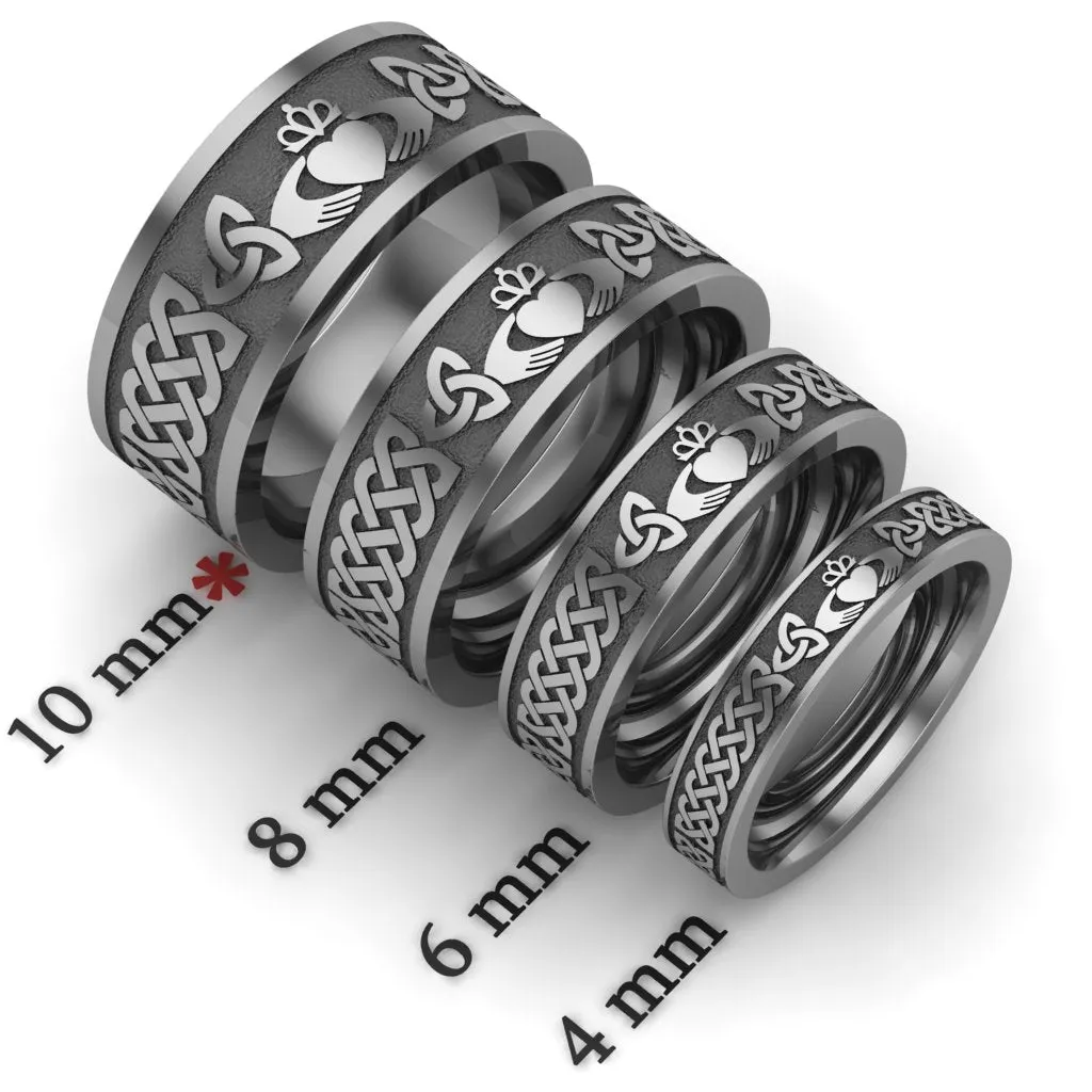 Claddagh Wedding Ring UCL1-TITAN10M-FLAT - TITANIUM