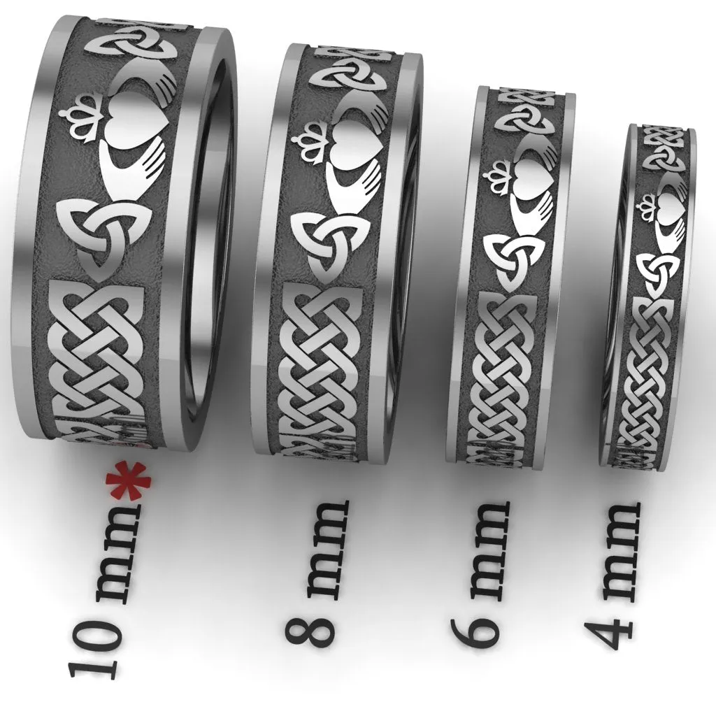 Claddagh Wedding Ring UCL1-TITAN10M-FLAT - TITANIUM
