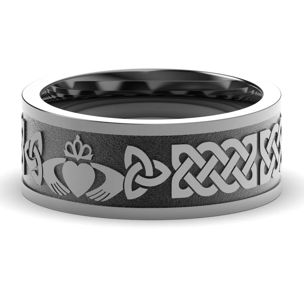 Claddagh Wedding Ring UCL1-TITAN10M-FLAT - TITANIUM