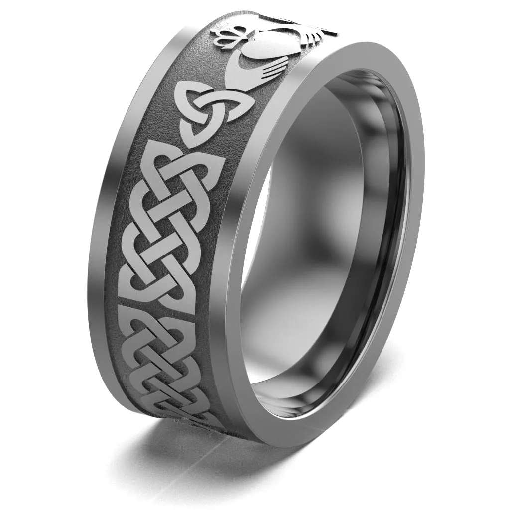 Claddagh Wedding Ring UCL1-TITAN10M-FLAT - TITANIUM