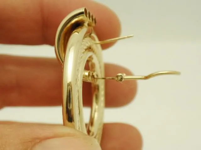 Classic 14K Gold Triple Hoop Roped Earrings