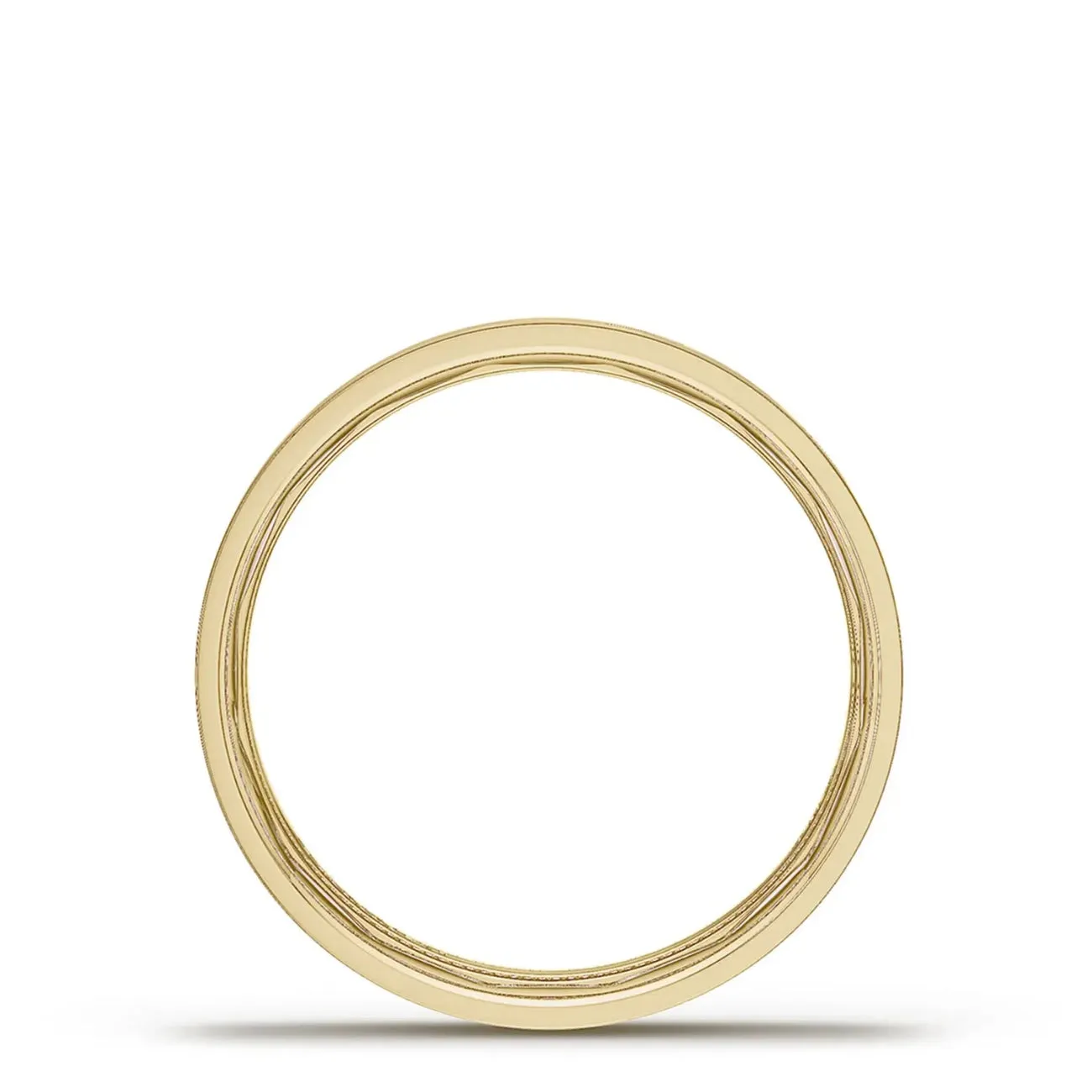 Classic 18K Yellow Gold Flat High Polish Finish Wedding Band Ring