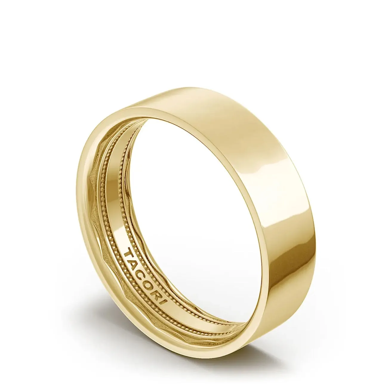 Classic 18K Yellow Gold Flat High Polish Finish Wedding Band Ring