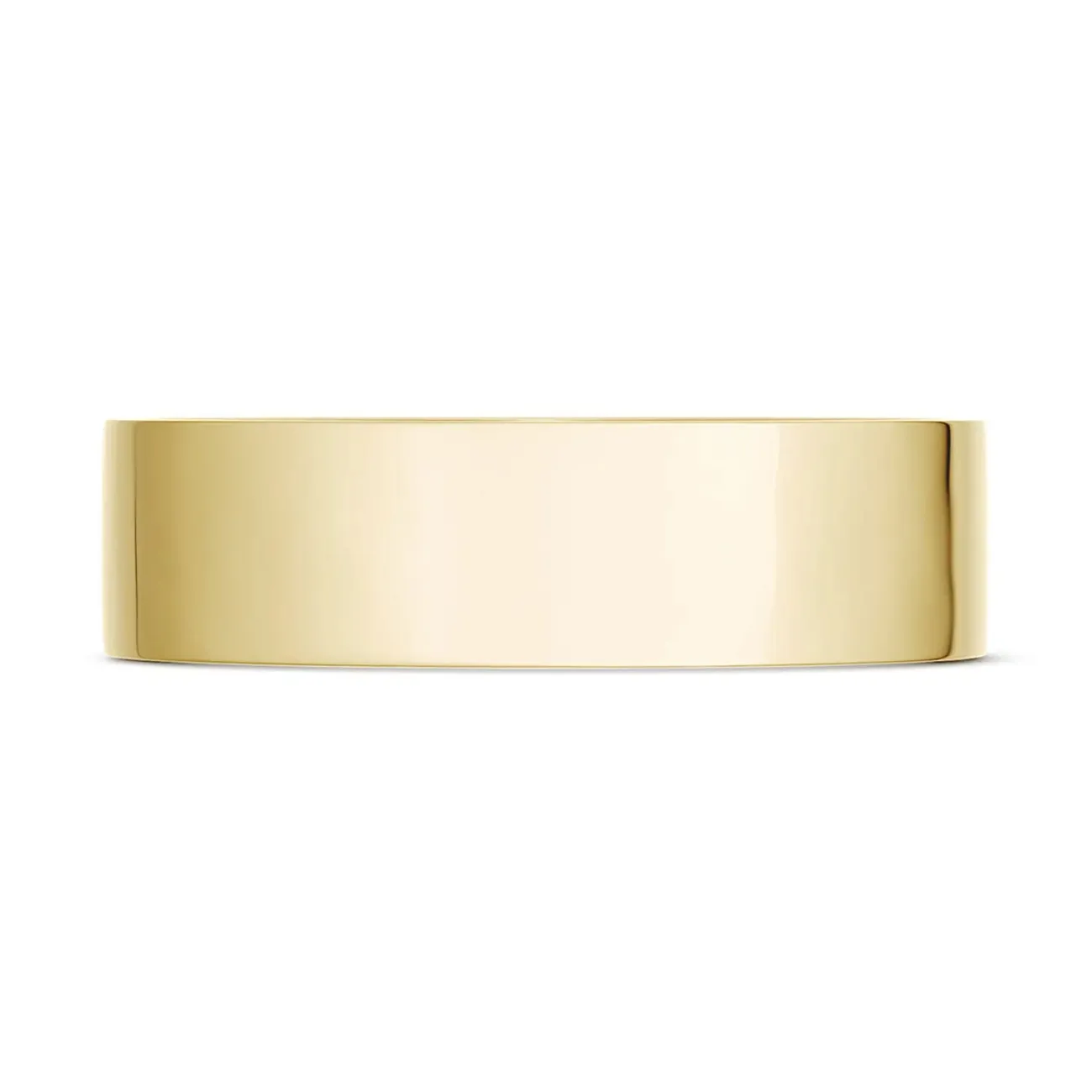 Classic 18K Yellow Gold Flat High Polish Finish Wedding Band Ring