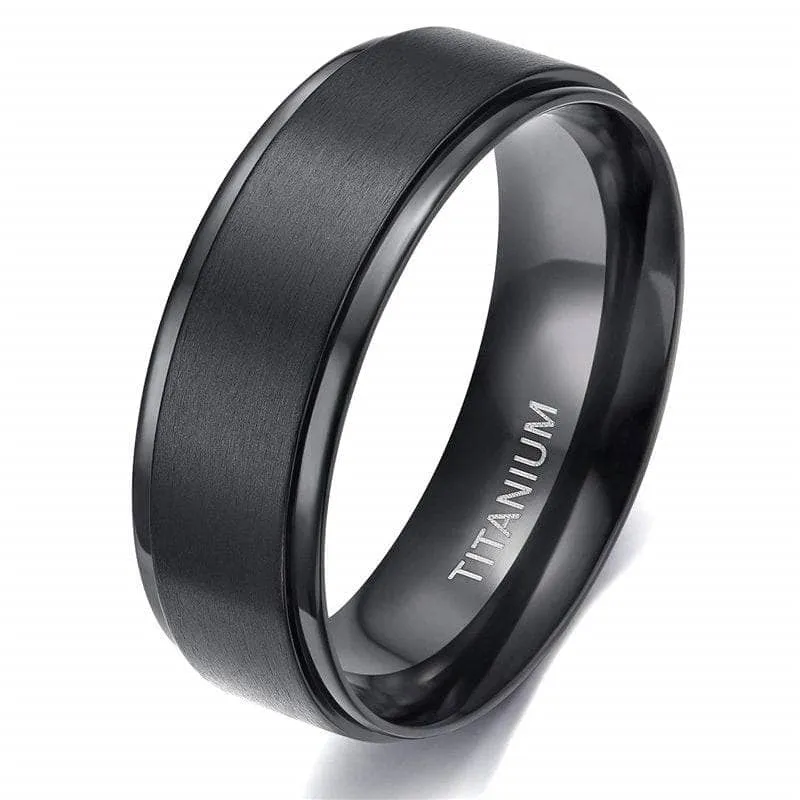 Classic Black Titanium Men's Wedding Band