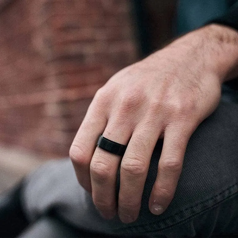Classic Black Titanium Men's Wedding Band