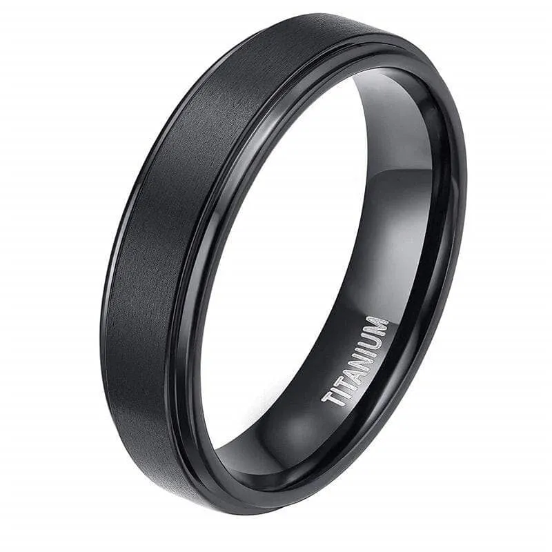 Classic Black Titanium Men's Wedding Band