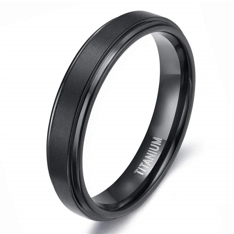 Classic Black Titanium Men's Wedding Band