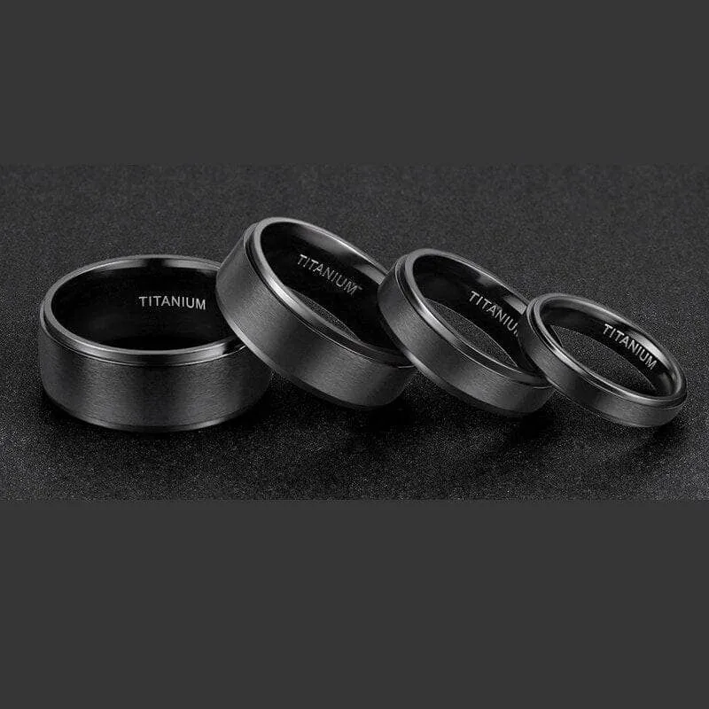 Classic Black Titanium Men's Wedding Band