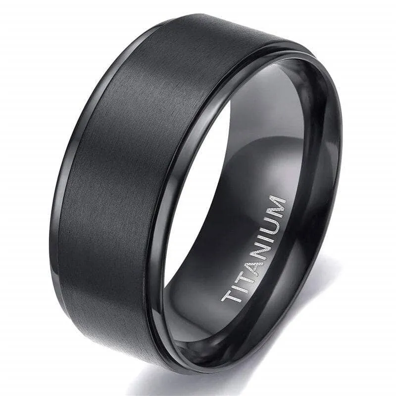 Classic Black Titanium Men's Wedding Band