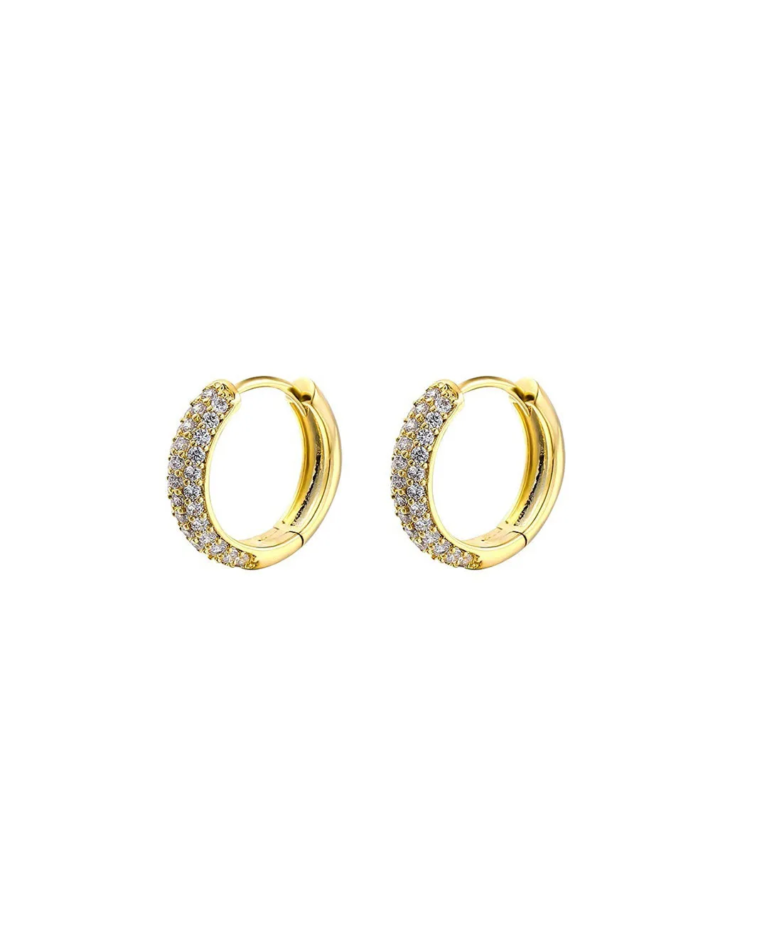 Classic Diamante Pave Hoop Earrings
