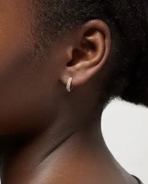Classic Diamante Pave Hoop Earrings