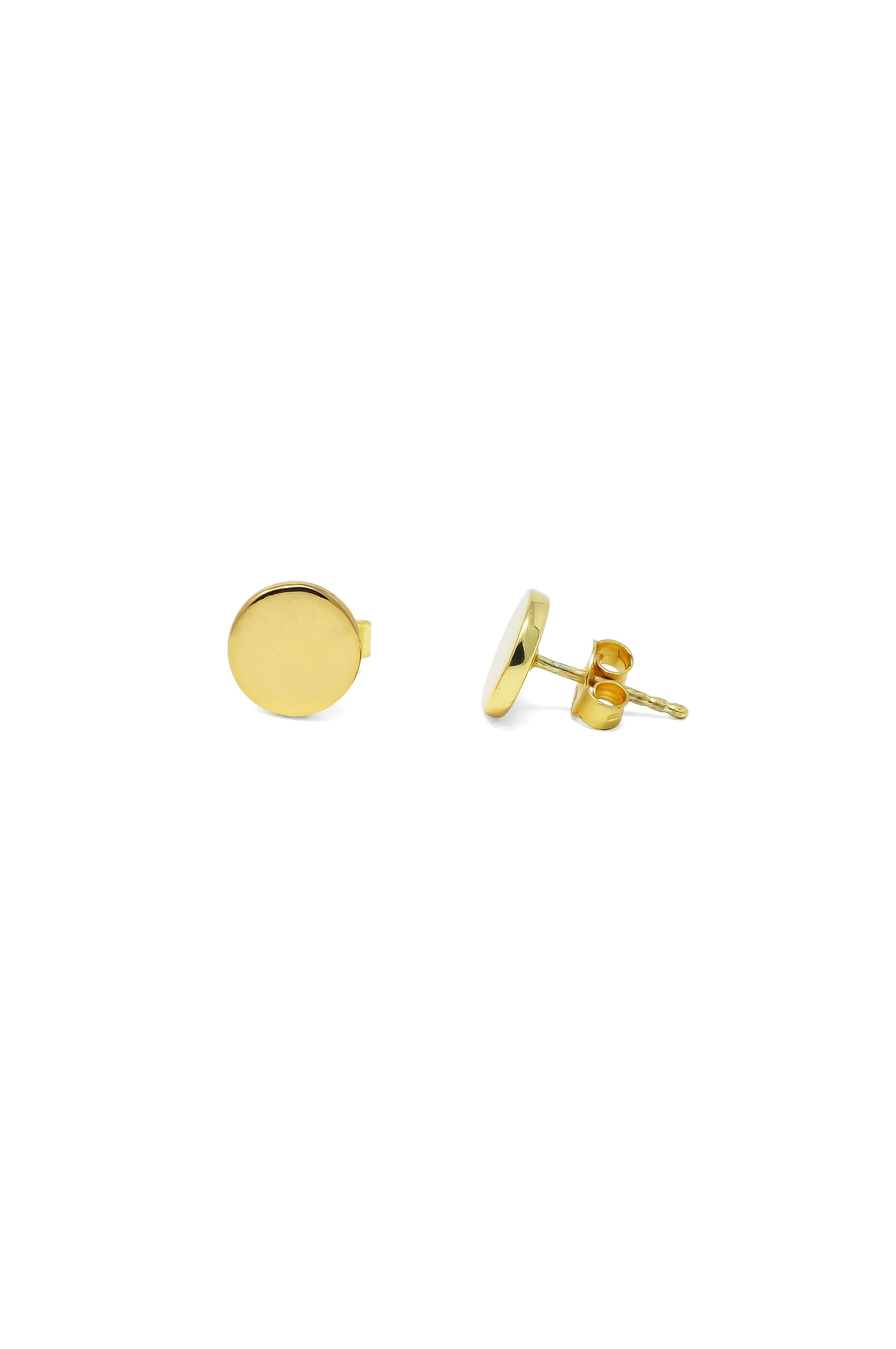 Classic Evergreen Circle Sterling Silver Stud Earrings