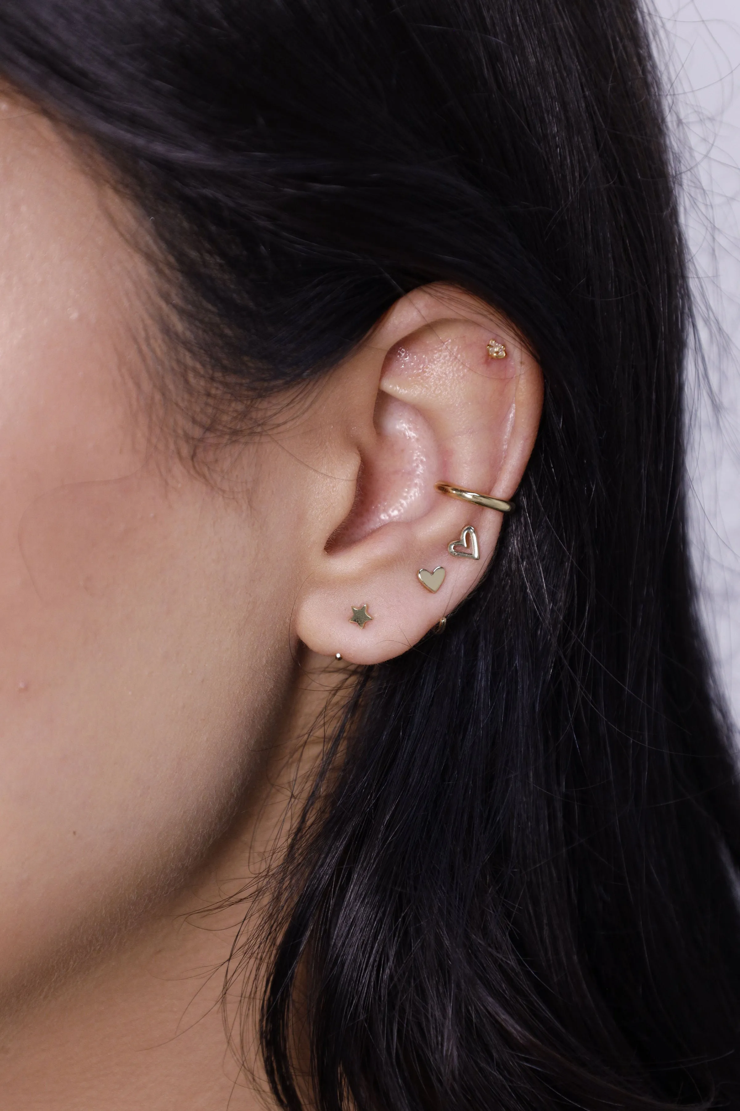 Classic Open Heart Stud Earrings