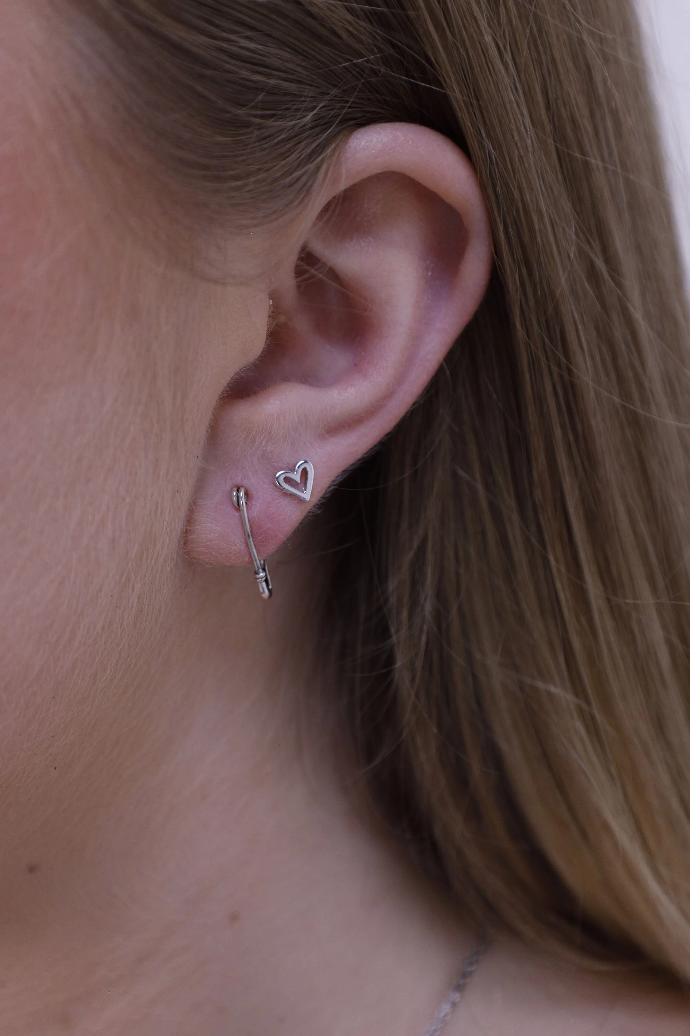 Classic Open Heart Stud Earrings