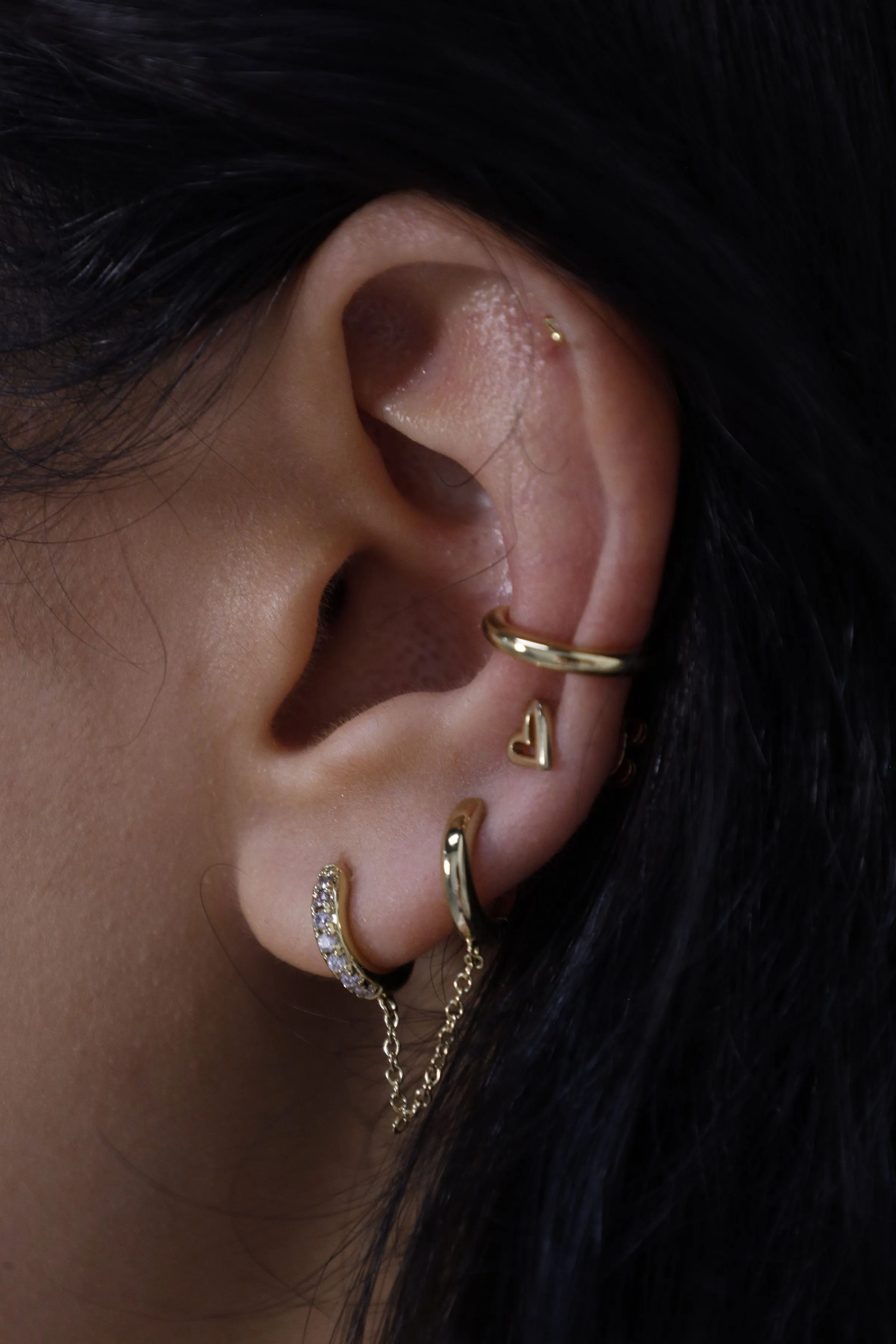 Classic Open Heart Stud Earrings