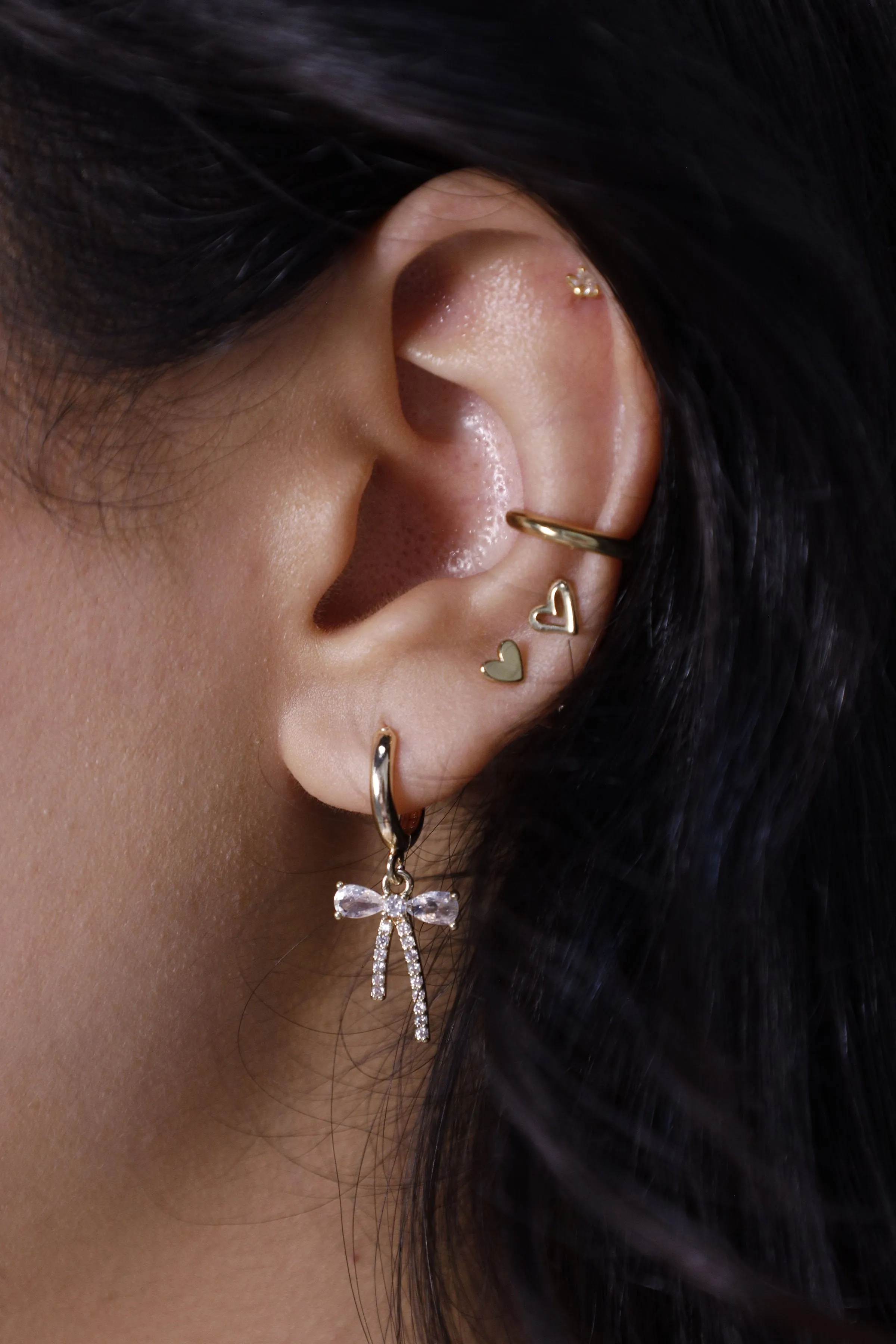 Classic Open Heart Stud Earrings
