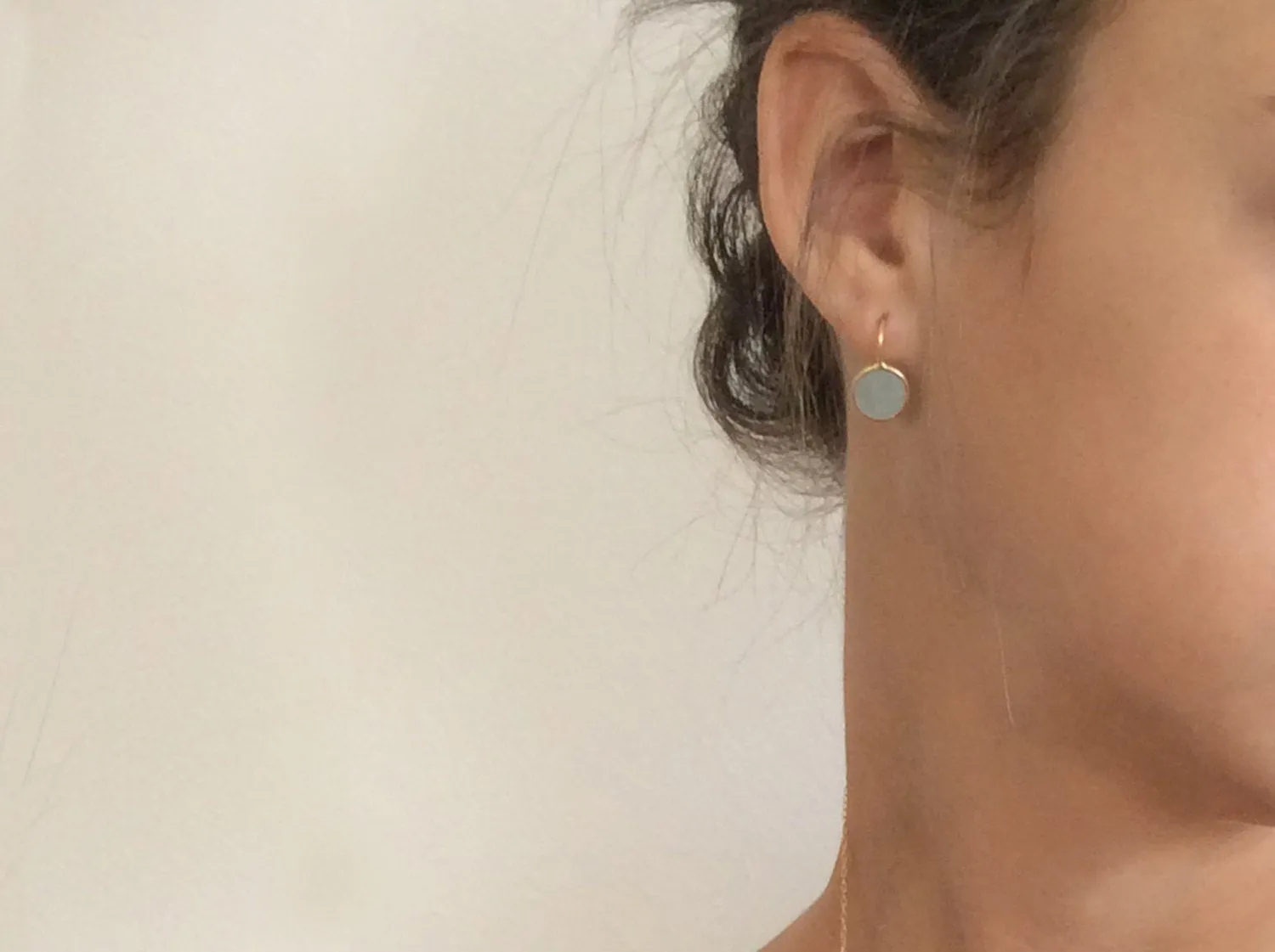 Classic round gold & concrete Dangle earrings