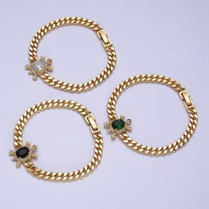 Clearance Pricing BLOWOUT 24K Gold Filled Sea Turtle Micro Paved Cubic Zirconia Curb Bracelet | WA-1300 WA-1301 WA-1302