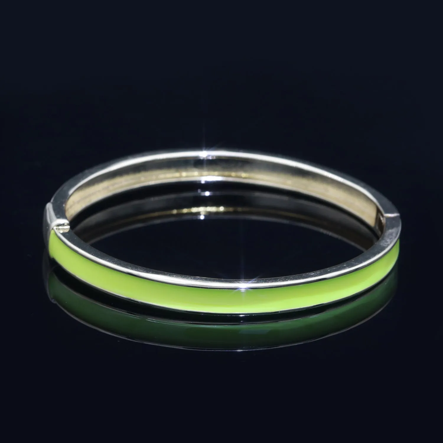 Clearance Pricing BLOWOUT 24K Gold Filled Yellow Enamel Bangle Bracelet Wholesale Stacking Bracelet Fashion Jewelry WA-093