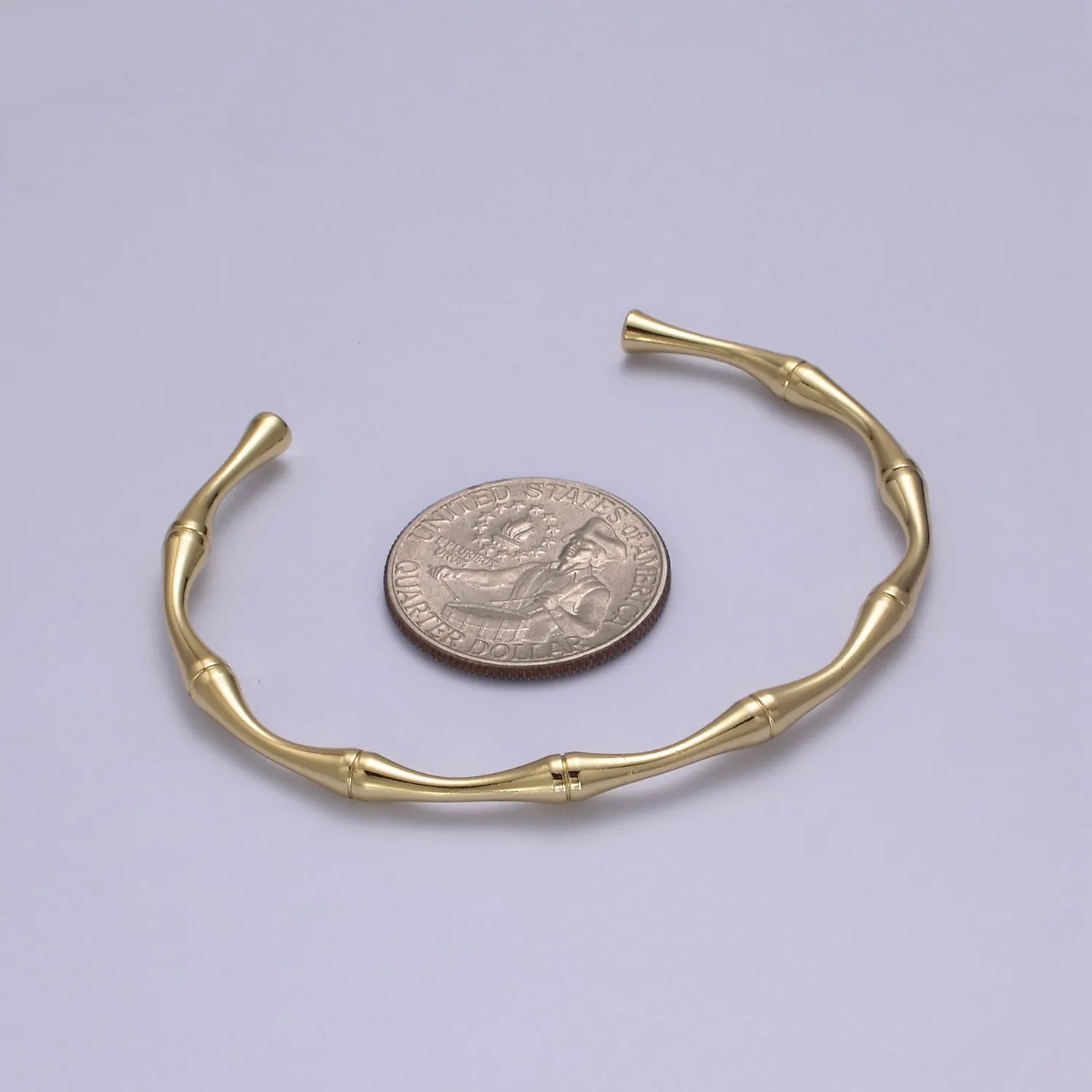 Clearance Pricing BLOWOUT Dainty Gold bamboo bangle bracelet Open Cuff Bracelet Adjustable Stackable jewelry Wholesale Fashion Jewelry WA-696 WA-697