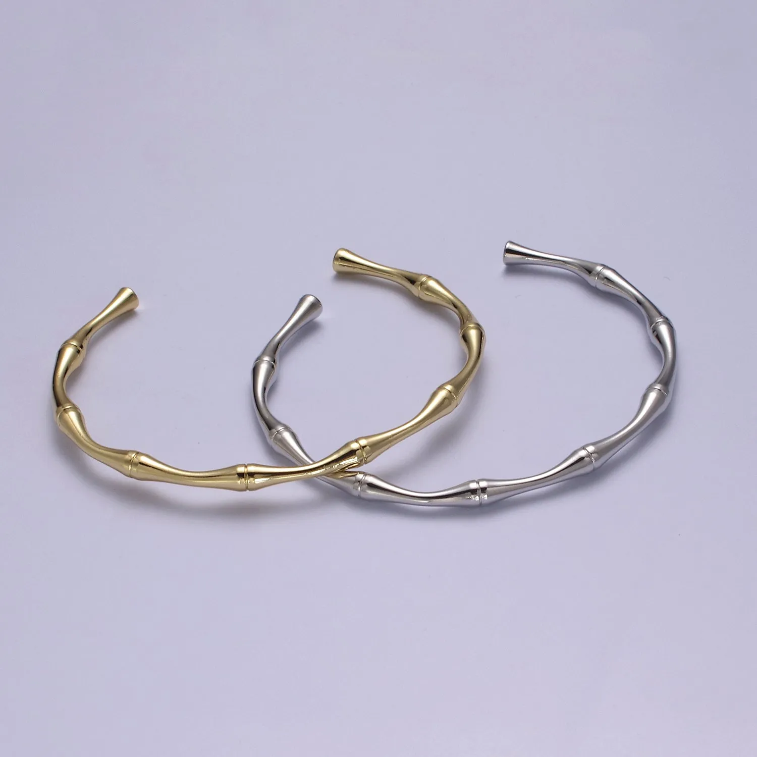 Clearance Pricing BLOWOUT Dainty Gold bamboo bangle bracelet Open Cuff Bracelet Adjustable Stackable jewelry Wholesale Fashion Jewelry WA-696 WA-697
