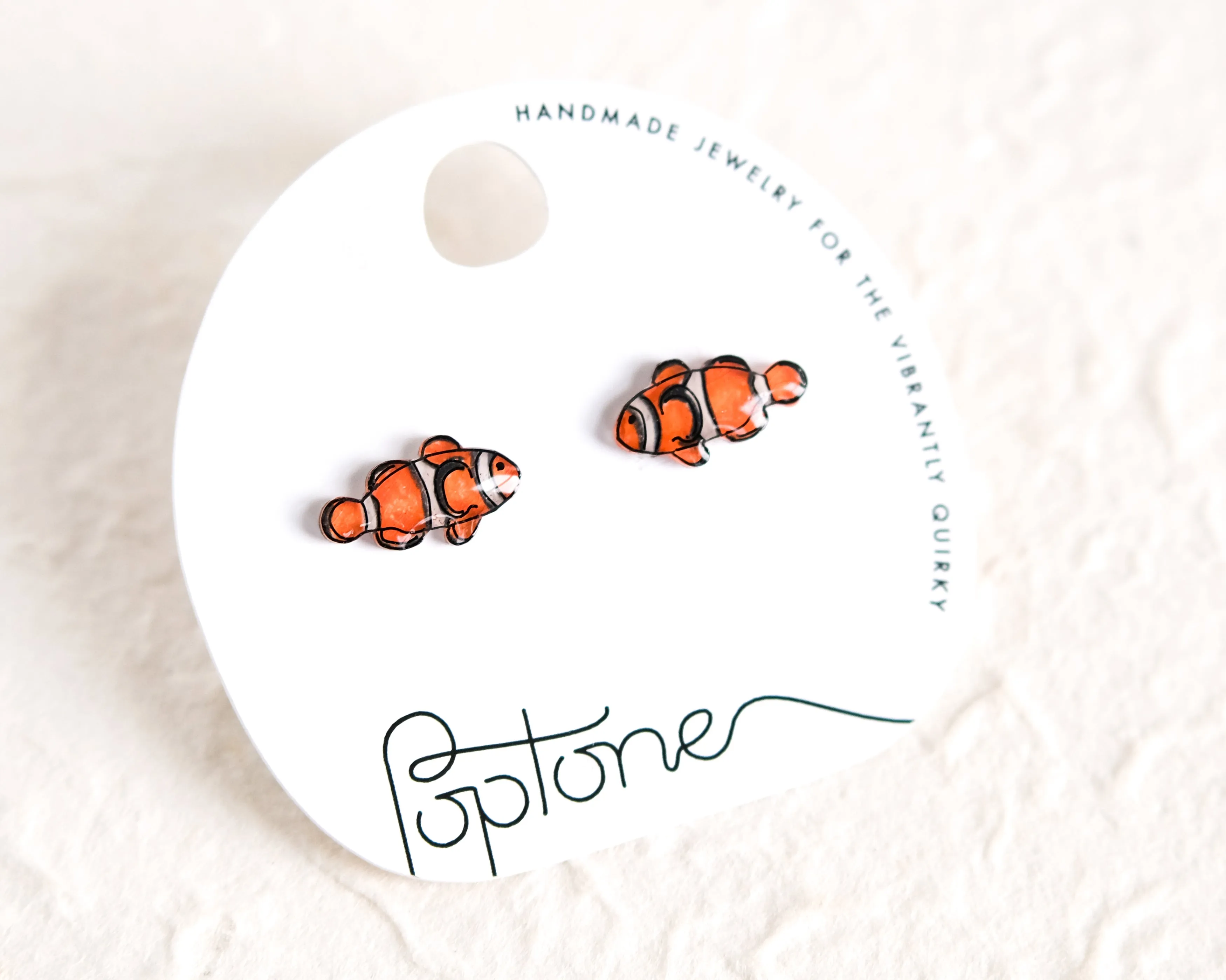 Clownfish Orange Ocean Stud Earrings