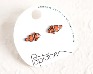Clownfish Orange Ocean Stud Earrings