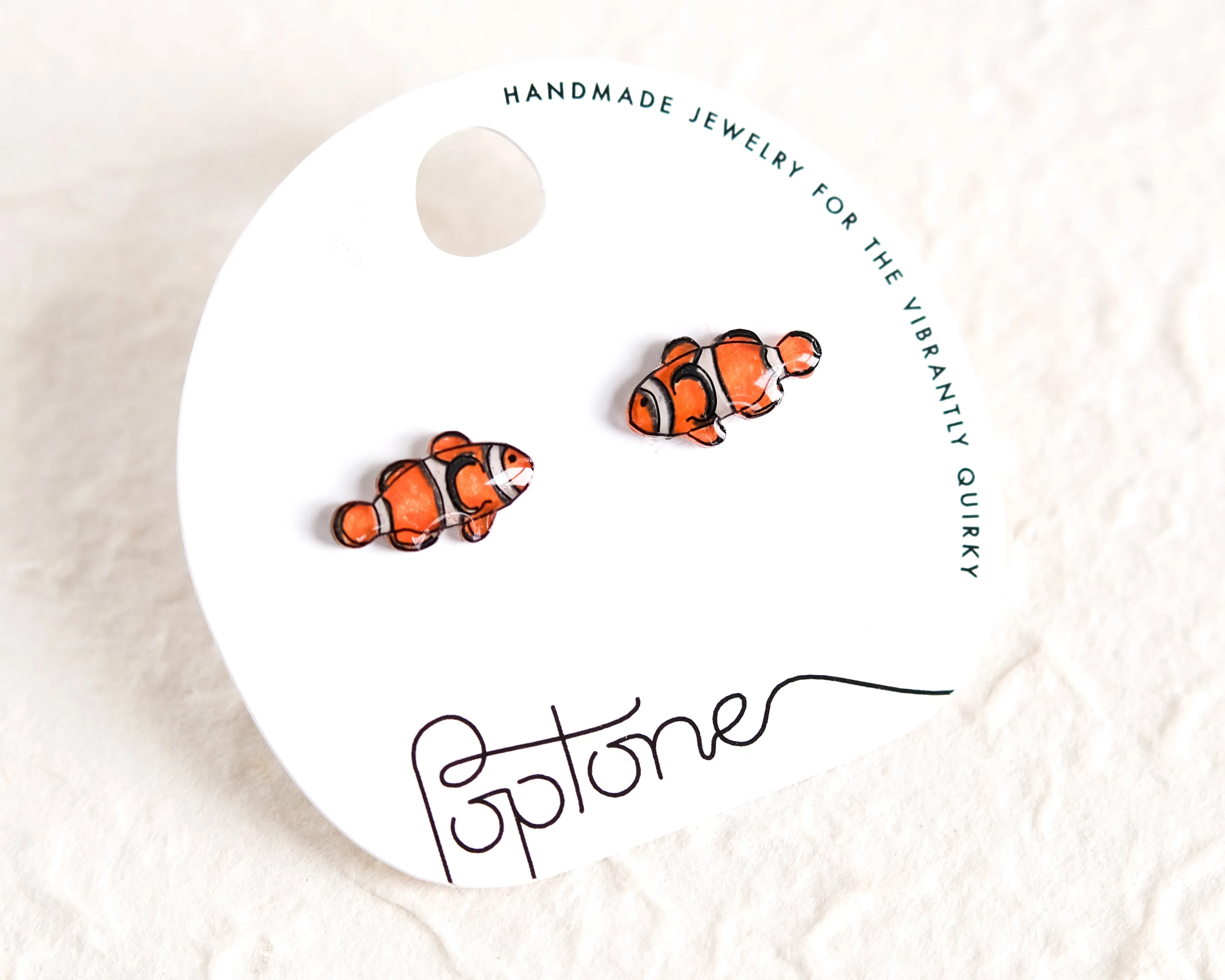 Clownfish Orange Ocean Stud Earrings