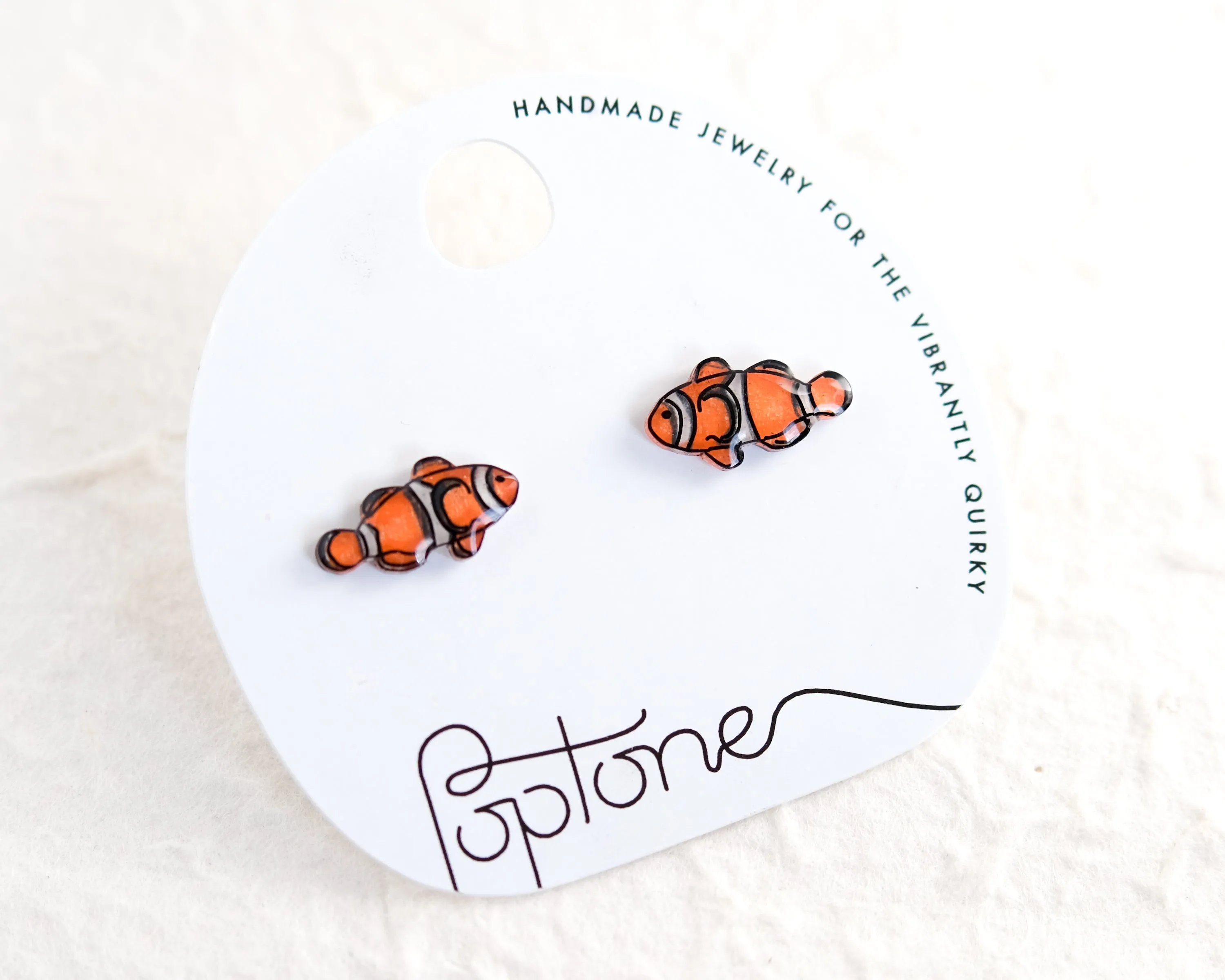 Clownfish Orange Ocean Stud Earrings