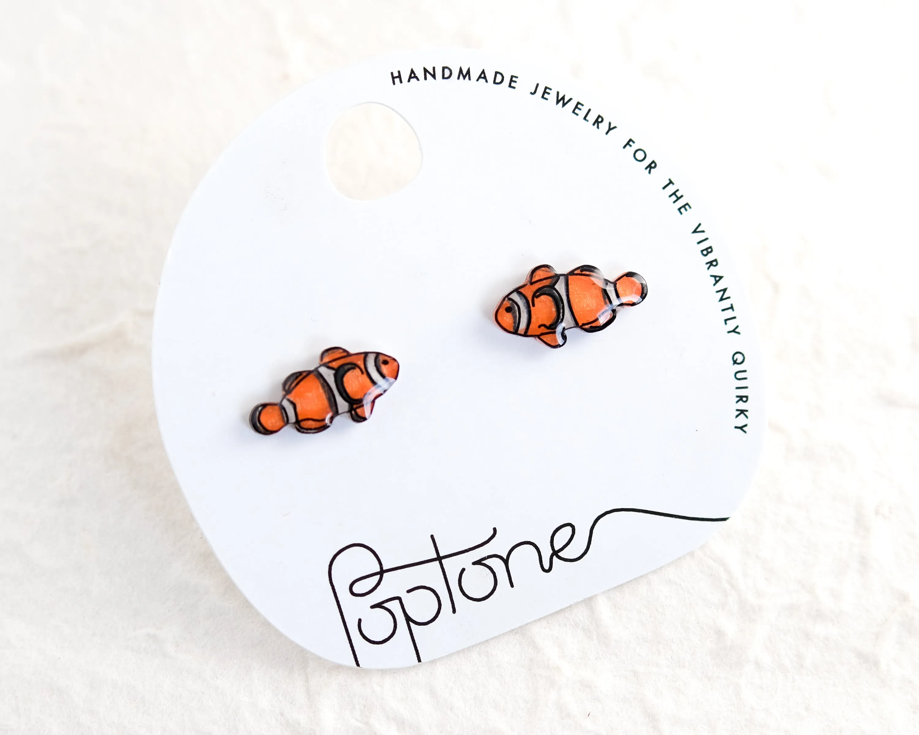 Clownfish Orange Ocean Stud Earrings