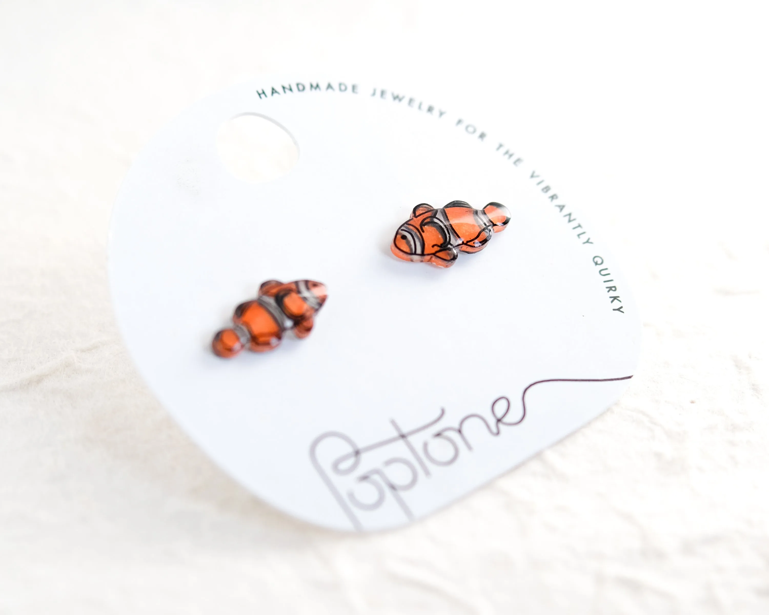 Clownfish Orange Ocean Stud Earrings