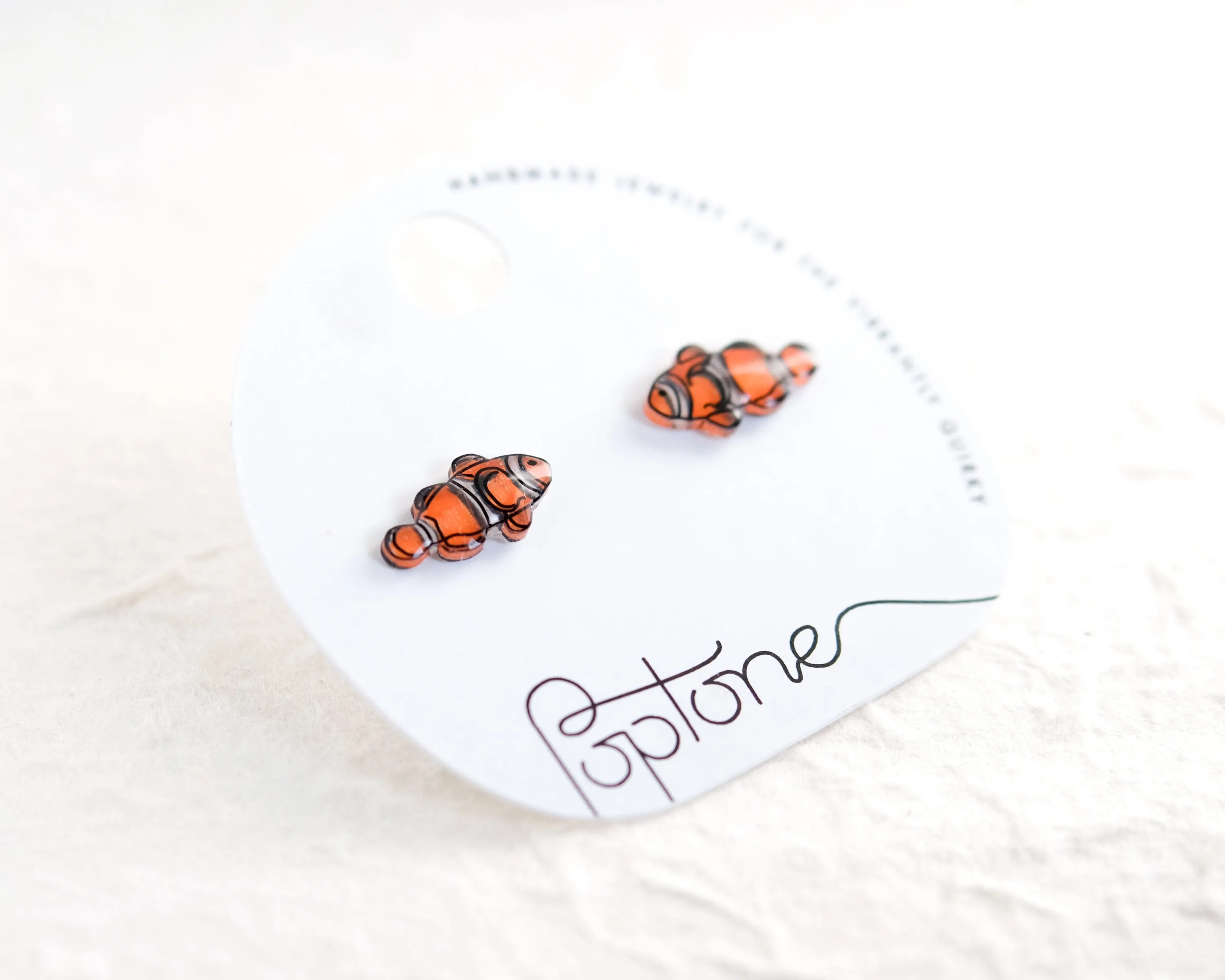 Clownfish Orange Ocean Stud Earrings