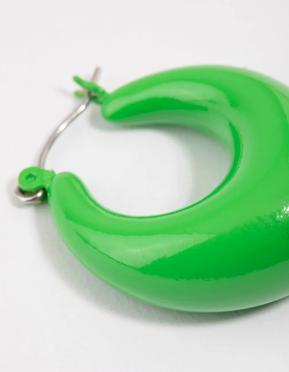 Coated Blue Chubby Hoop Earrings