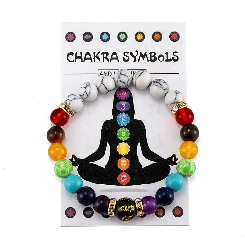 Colorful Natural Stone Anxiety Relief Bracelets For Men And Women