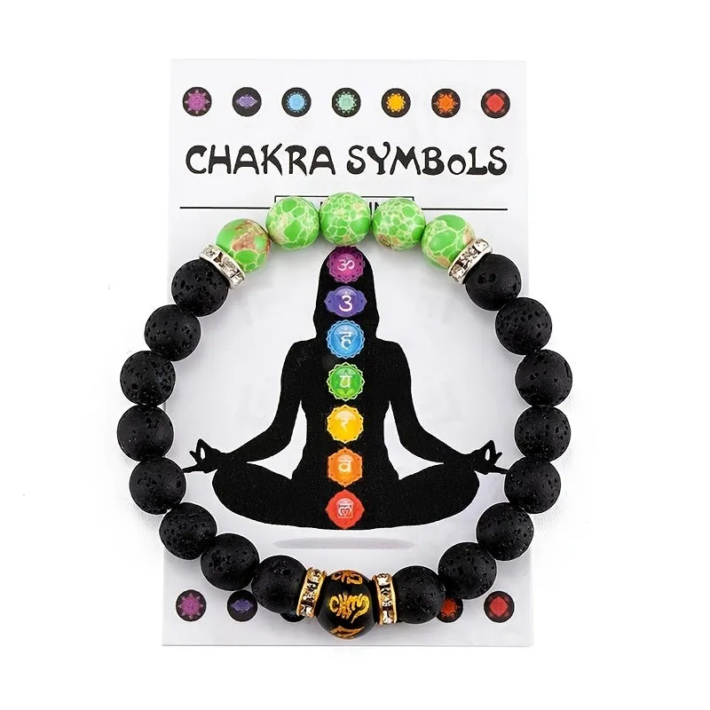 Colorful Natural Stone Anxiety Relief Bracelets For Men And Women