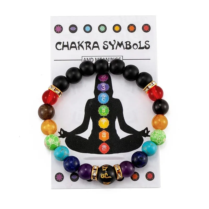 Colorful Natural Stone Anxiety Relief Bracelets For Men And Women