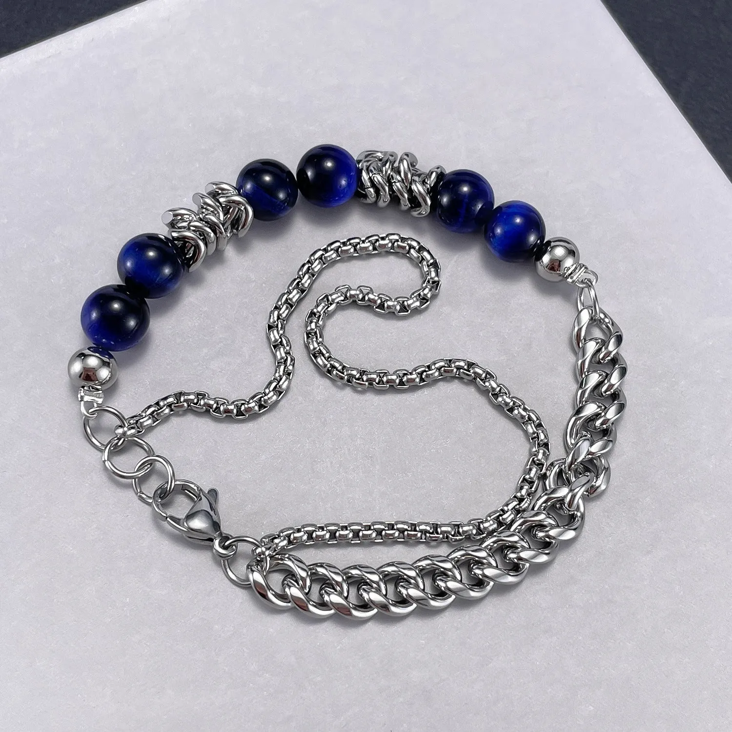 Creative Stainless Steel Chain Stylish Tiger Eye Bracelet