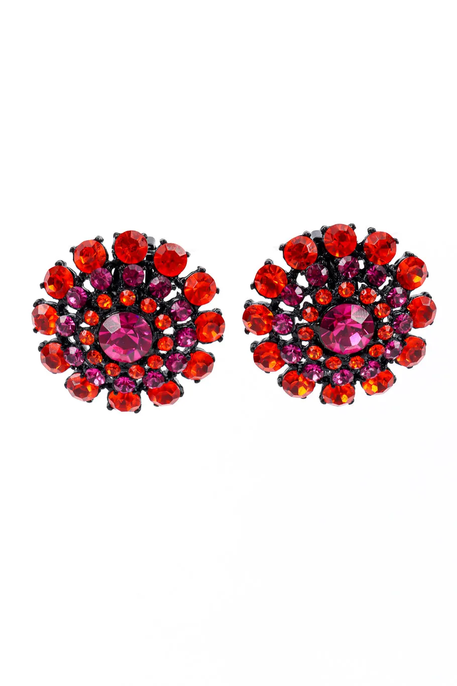 Crystal Dome Button Earrings