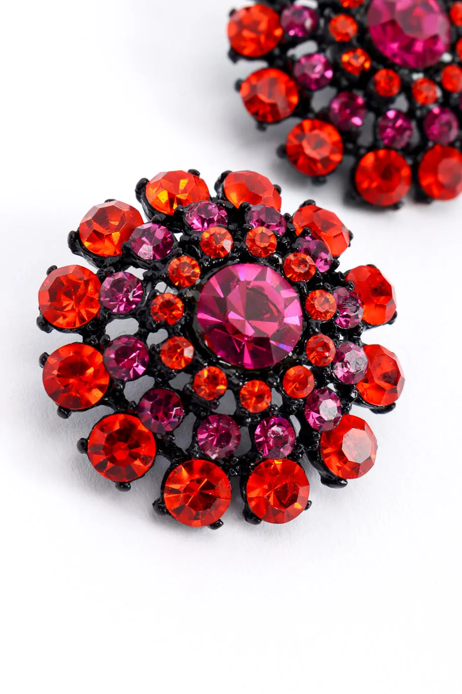 Crystal Dome Button Earrings