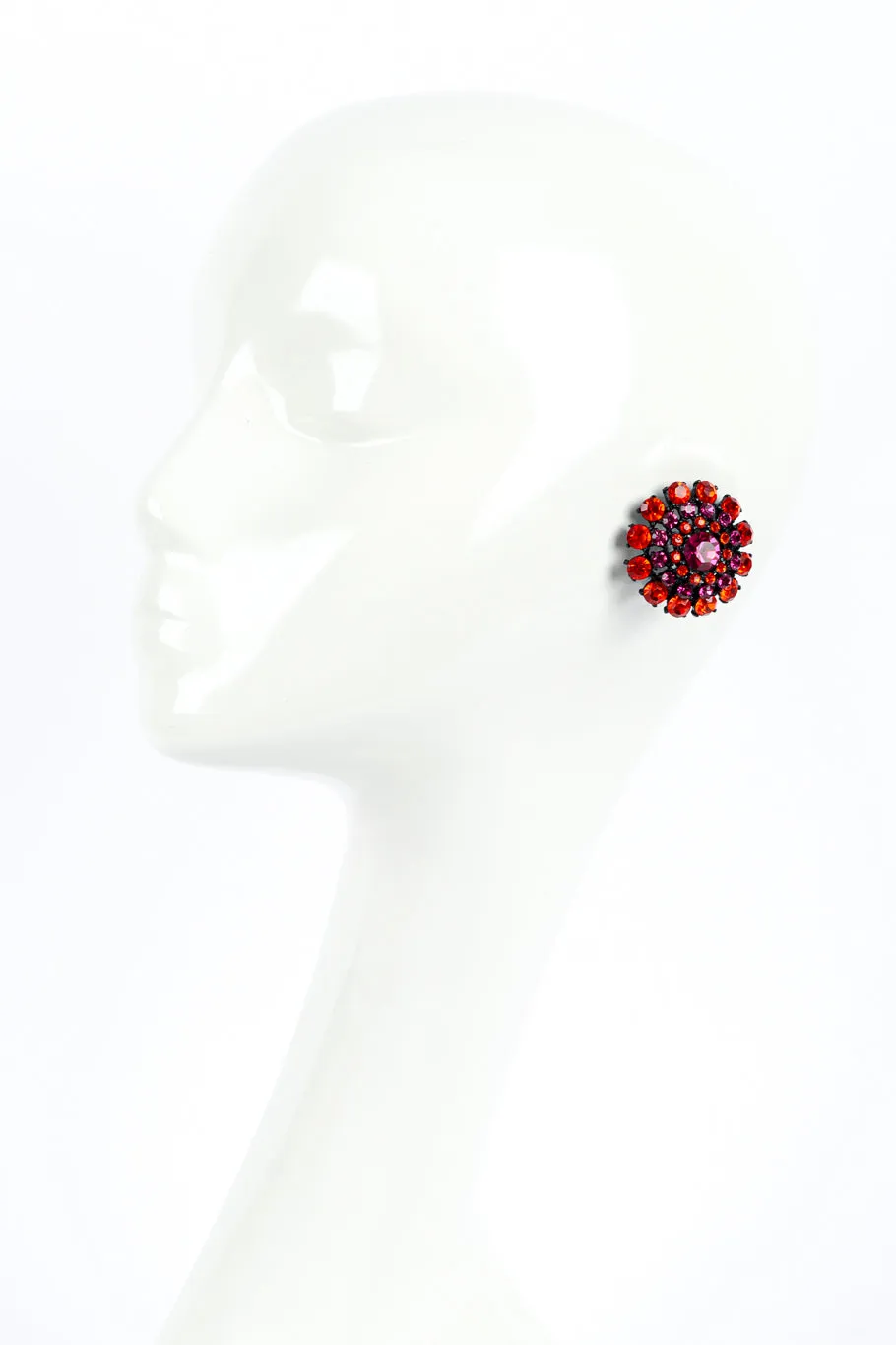 Crystal Dome Button Earrings